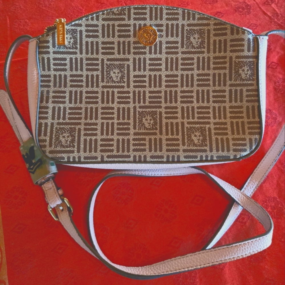 EUC Anne Klein crossbody pink and brown